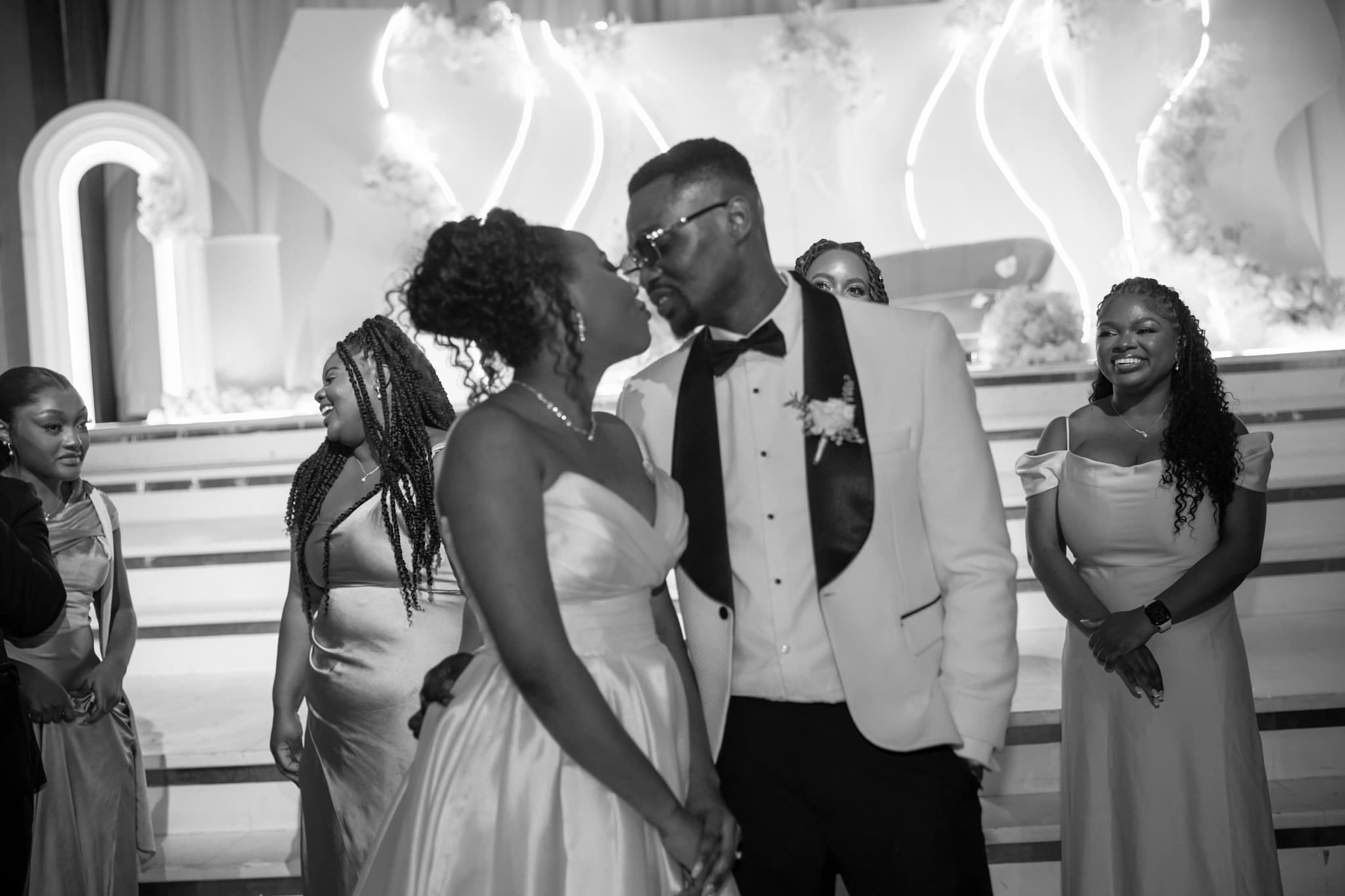 Wedding Party Moment (B&W)